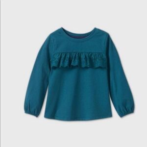 Toddler Girls Eyelet Long Sleeve T-Shirt